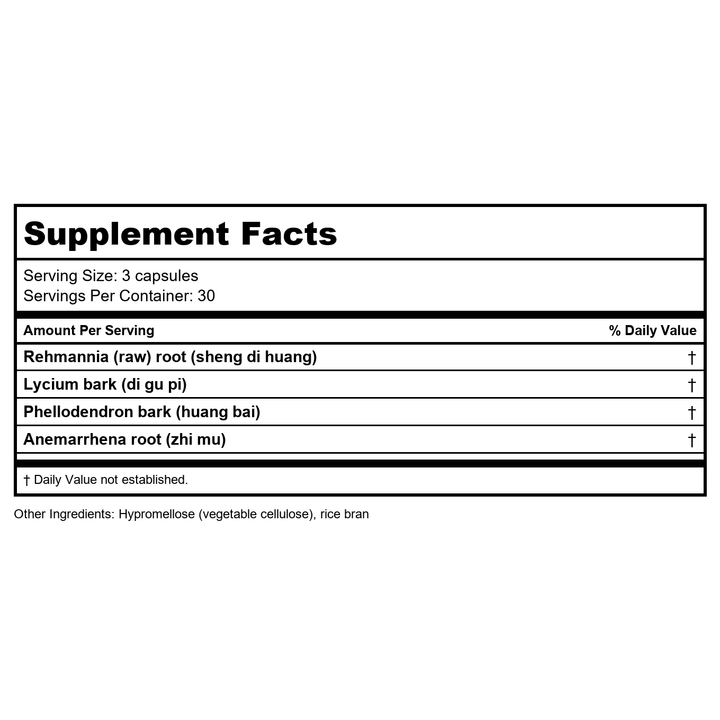 Health Concerns Great Yin - Supplement Facts panel