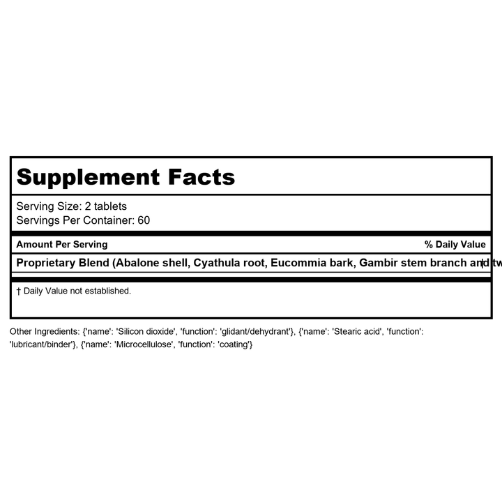 Kan Herb Company Gastrodia &amp; Uncaria Wind Relief 120 Tablets - Supplement Facts panel