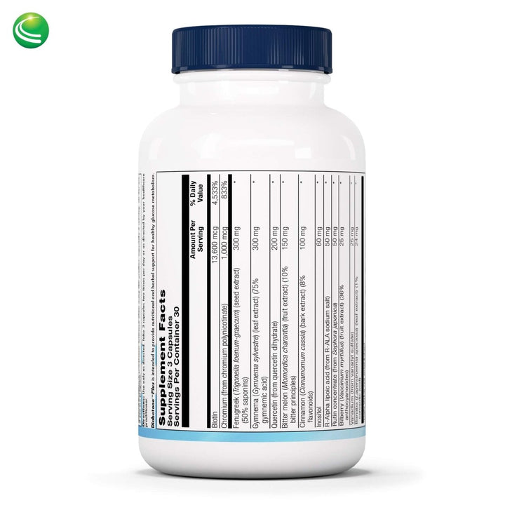 Nutra BioGenesis - Diabetone Plus - Gymnema, Bitter Melon, Biotin and Chromium to Help Support Metabolic Balance - 90 Capsules 10298 - Supplement Facts panel