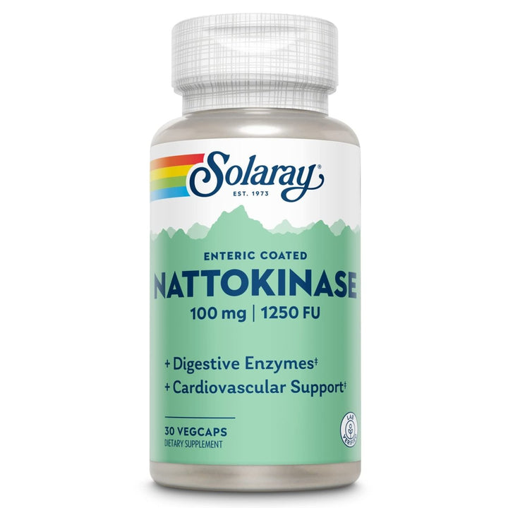 SOLARAY Nattokinase, Veg Cap (Btl-Plastic) 100mg | 30ct  10934 - Supplement Facts panel