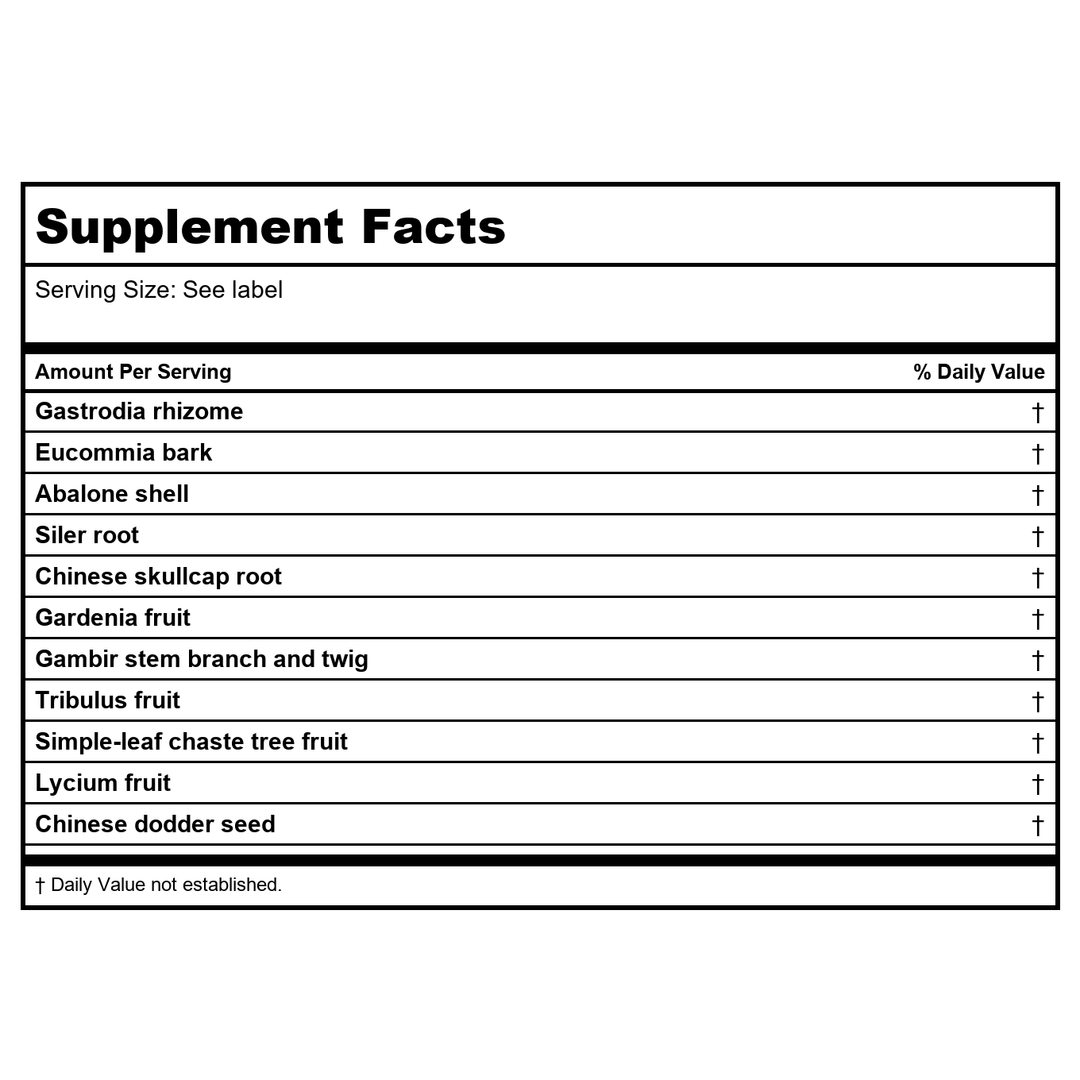 Kan Herbals Steady Centeredness 8 Ounce - Supplement Facts panel