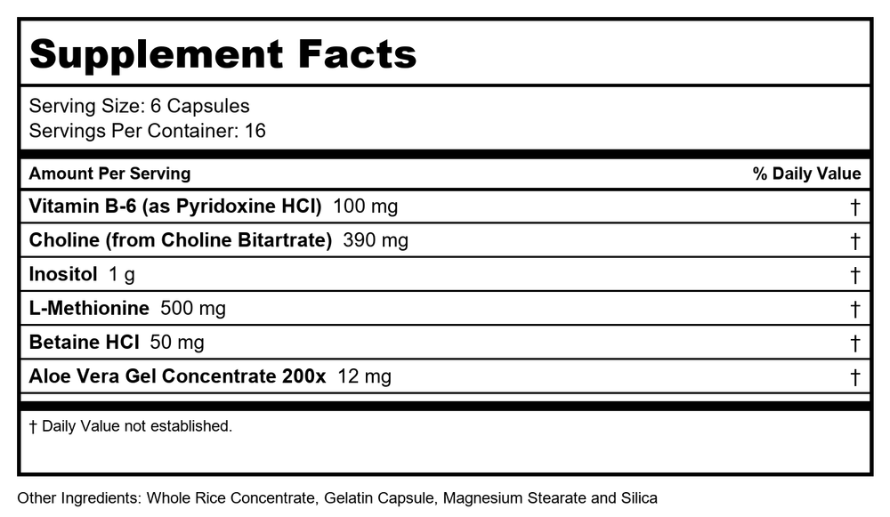 Solaray Lipotropic 1000 Plus -- 100 Capsules - Supplement Facts panel