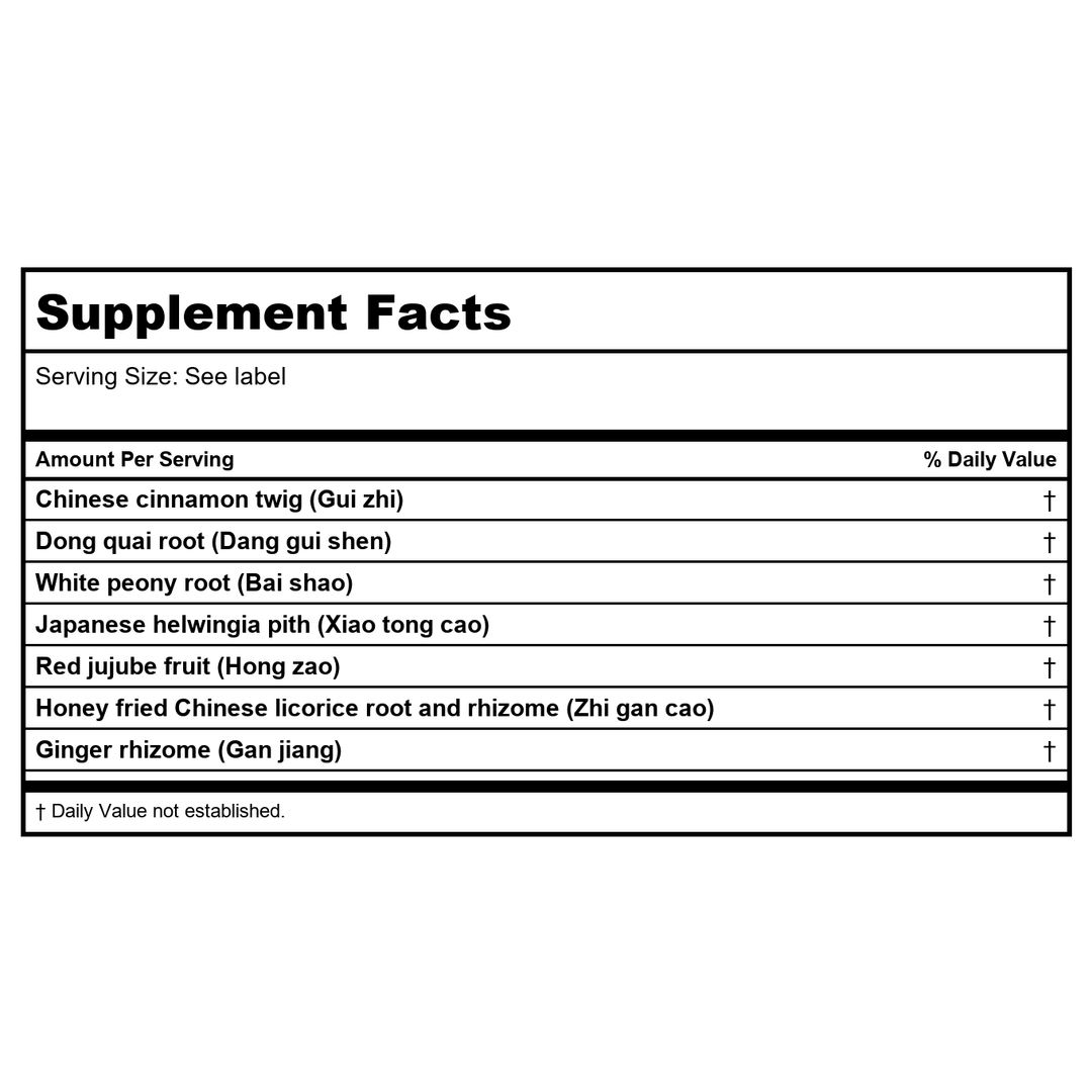 Kan Herb Traditionals Dang GUI Si Ni Tang 300 Tablets - Supplement Facts panel