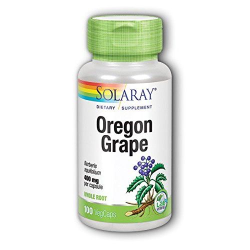 Solaray Oregon Grape Root - 400 mg - 100 Capsules - Supplement Facts panel