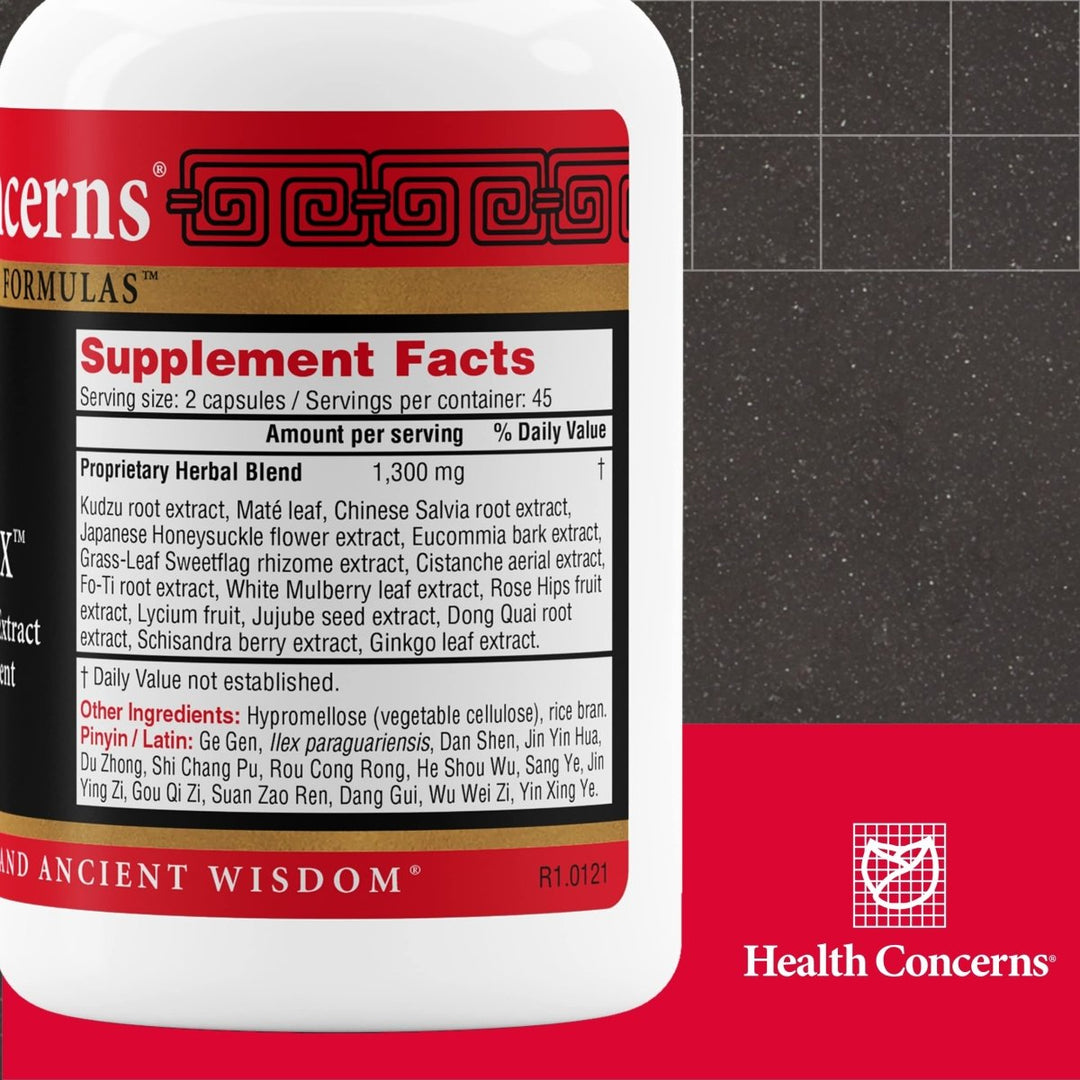 Health Concerns Flavonex - Natural Blood Circulation &amp; Brain Health Supplements - 90 Capsules - Supplement Facts panel