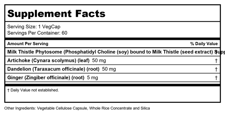 SOLARAY - Milk Thistle Phytosome, 60 Capsules - Supplement Facts panel