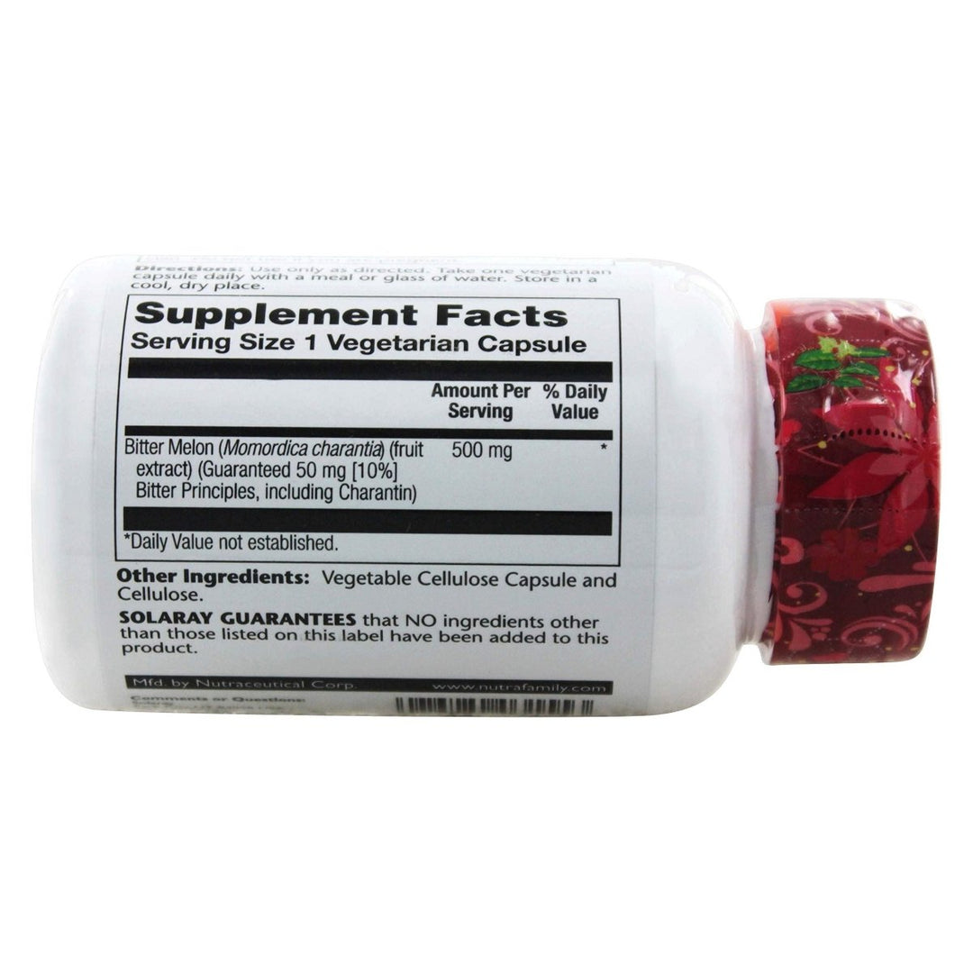 SOLARAY - Guaranteed Potency Bitter Melon Extract 500 mg. - 30 Capsules - Supplement Facts panel