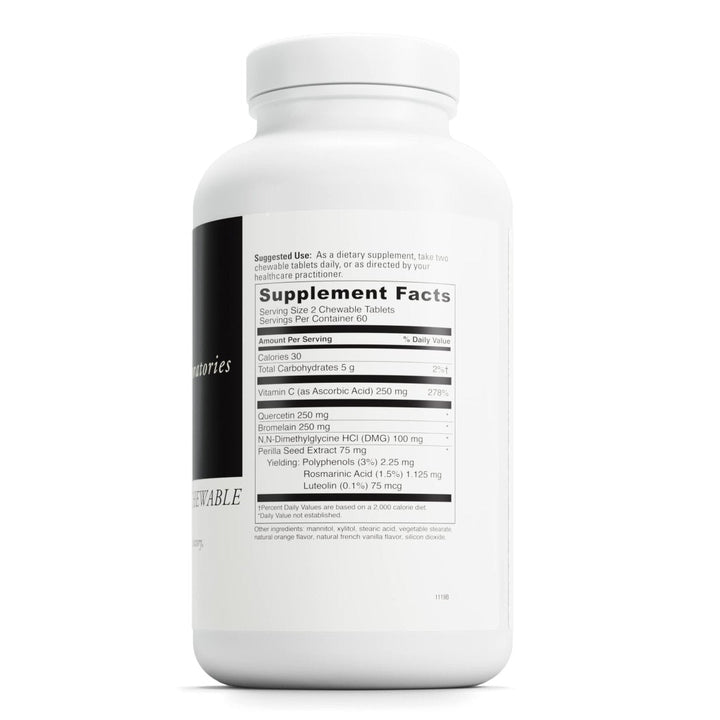 DaVinci Labs Aller-DMG Chewable - - 120 Chewable Vegetarian Tablets - Supplement Facts panel