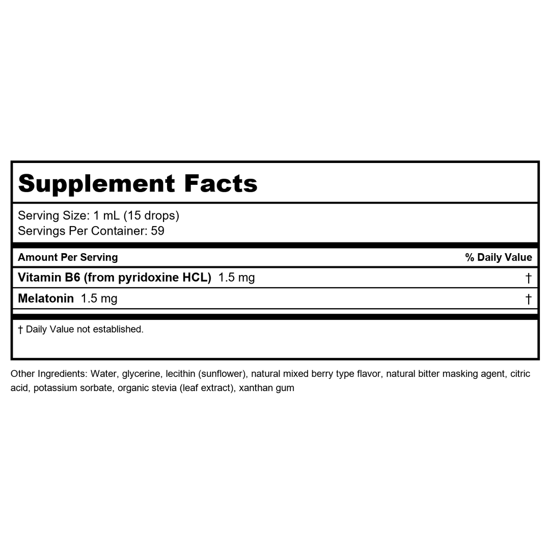 Biogenesis Nutraceuticals Liposomal Melatonin Drops - 2 fl oz - Supplement Facts panel