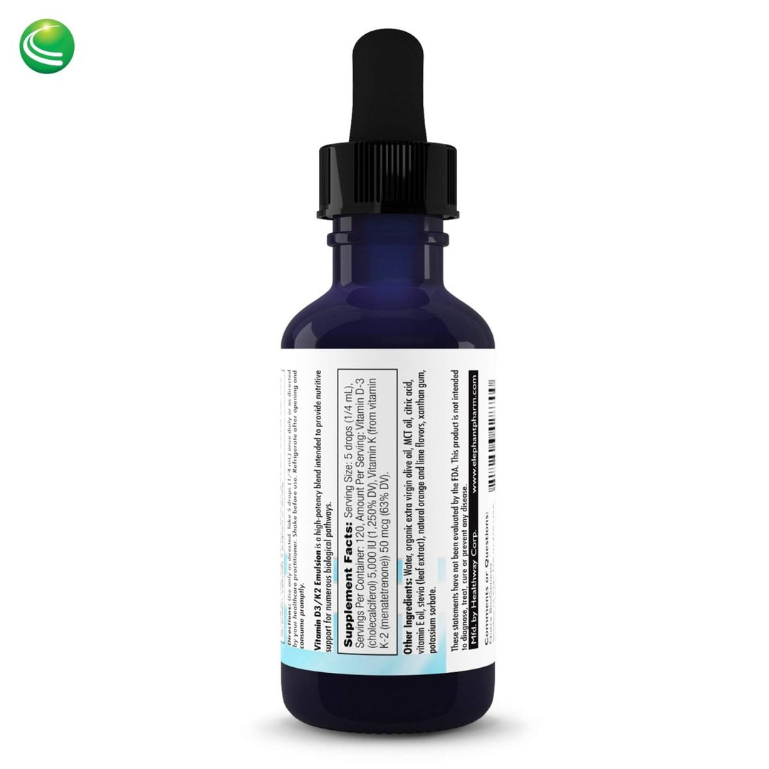 Nutra BioGenesis Vitamin D3-K2 Emulsion - 1 Ounce - Supplement Facts panel