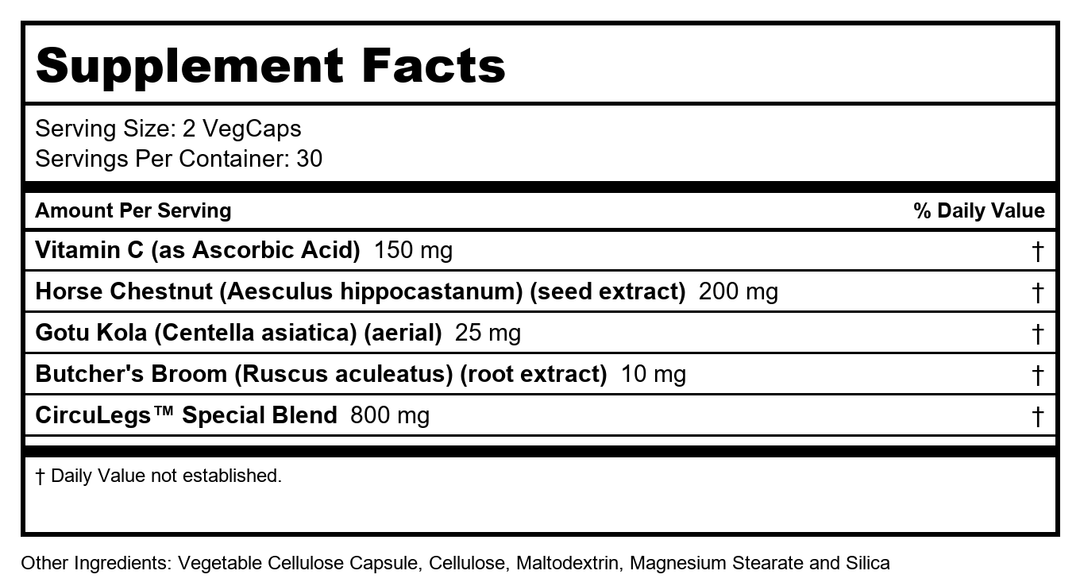 SOLARAY CircuLegs with Horse Chestnut Extract, Gotu Kola, Butcher&