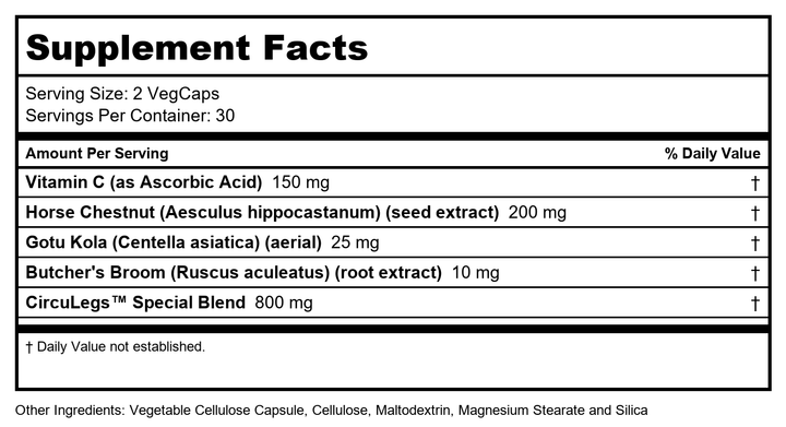 SOLARAY CircuLegs with Horse Chestnut Extract, Gotu Kola, Butcher&