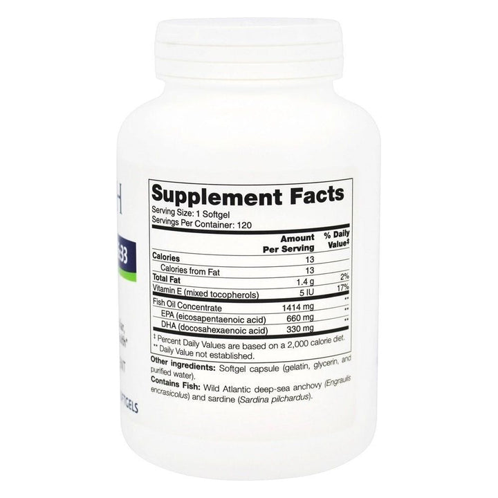 Nutritional Fundamentals for Health Trident SAP 66:33 120 gels - Supplement Facts panel