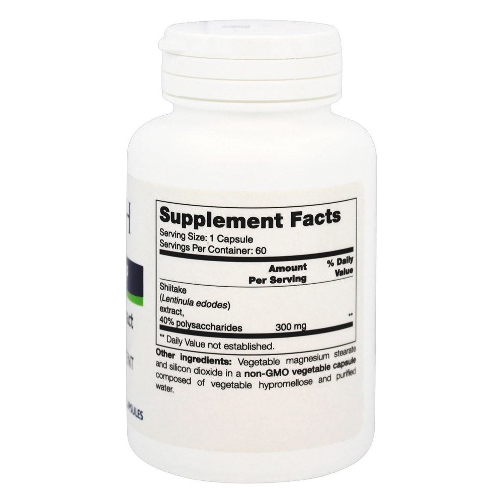 NFH - Shiitake SAP - 60 Capsules - Supplement Facts panel