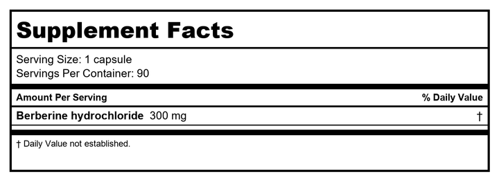 Nutritional Fundamentals for Health Berberine SAP FH0024 NP - Supplement Facts panel