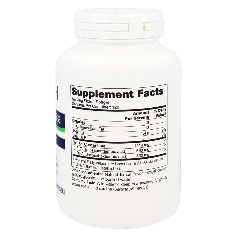 Trident SAP 66:33 Lemon Flavor 120 Softgels - Supplement Facts panel