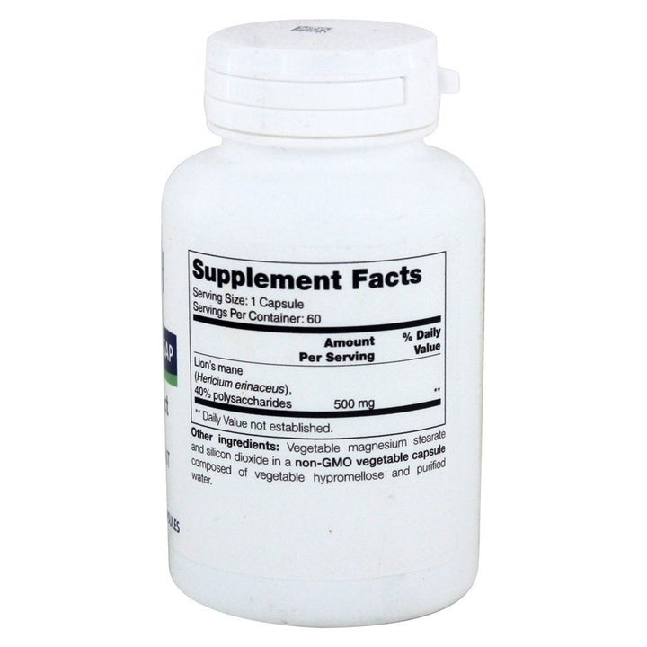 NFH - Hericium Erinaceus SAP - 60 Capsules - Supplement Facts panel