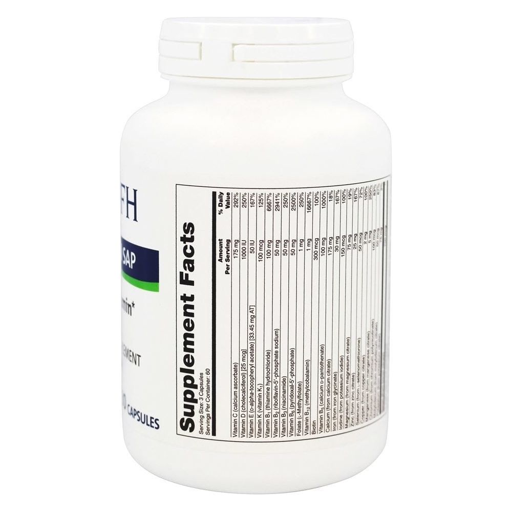 Nutritional Fundamentals for Health Pre Natal SAP 180 caps - Supplement Facts panel