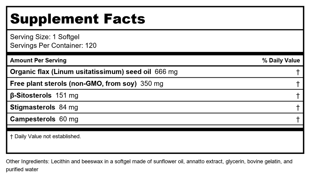 Chol SAP-15 120 gels by NFH-Nutritional Fundamentals for Health - Supplement Facts panel