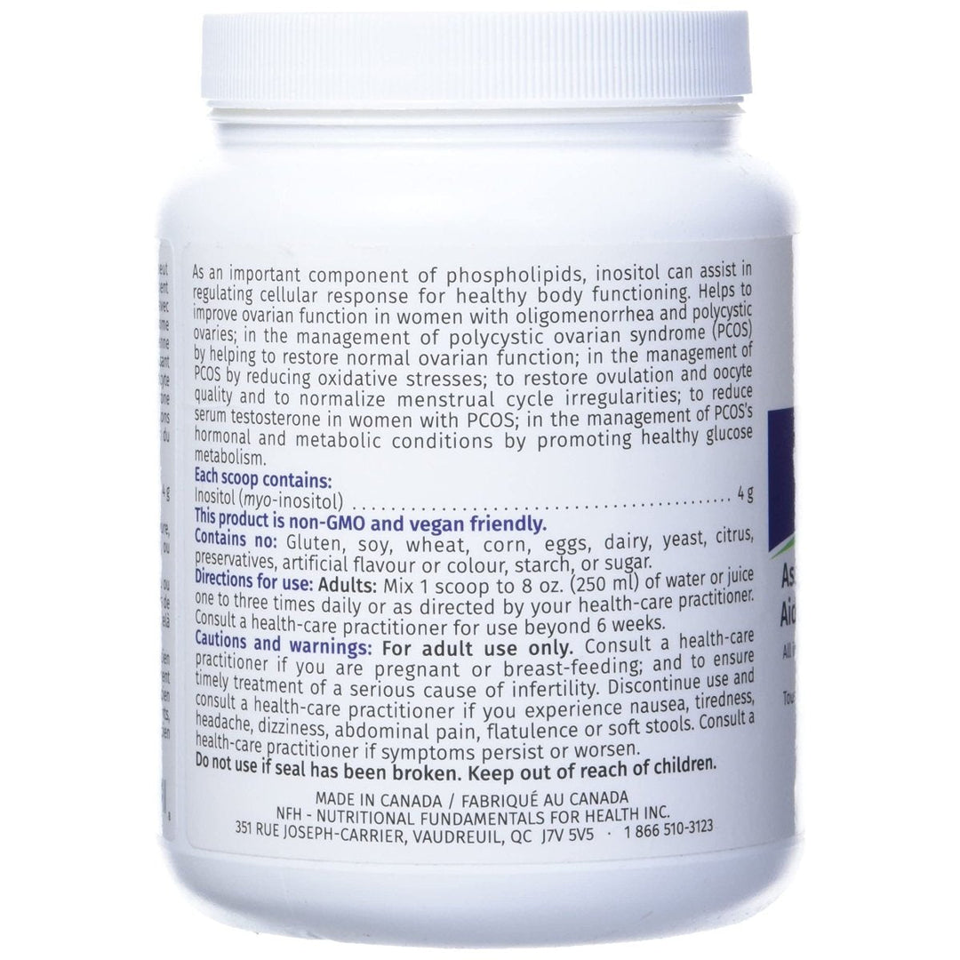Nutritional Fundamentals for Health Inositol SAP 500 g - Supplement Facts panel