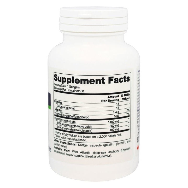 NFH Trident SAP 65:10 60 Softgels - Supplement Facts panel