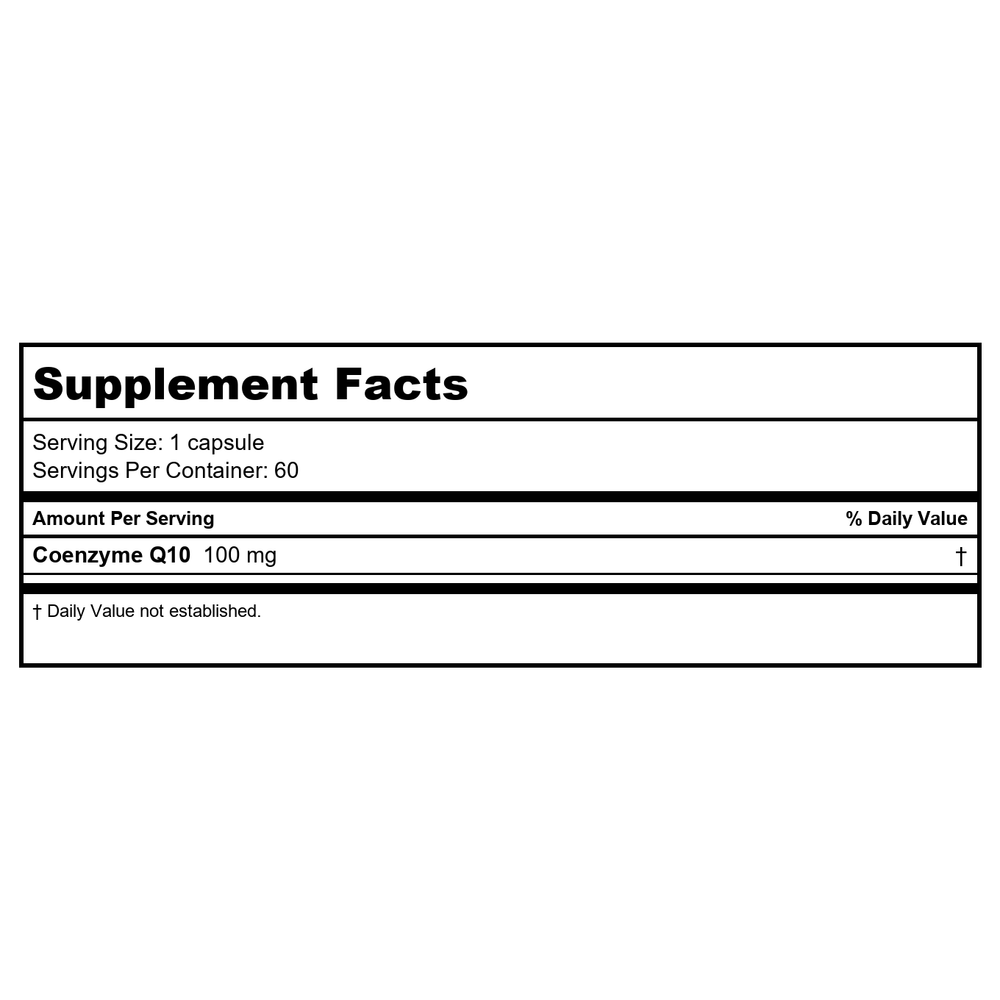 NFH CoQ10 SAP 60 Caps 100mg - Supplement Facts panel