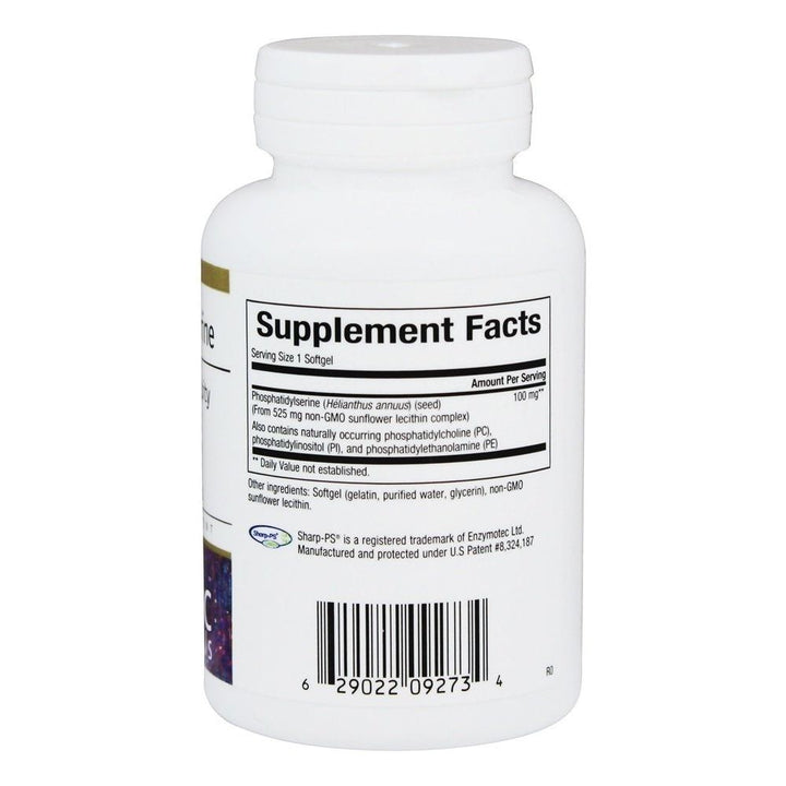 Bioclinic Naturals Phosphatidylserine 100mg 60 Softgels - Supplement Facts panel