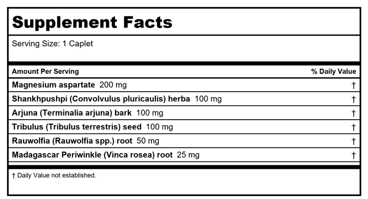 Ayush Herbs Carditone 60 Capsules - 3 Pack - Supplement Facts panel