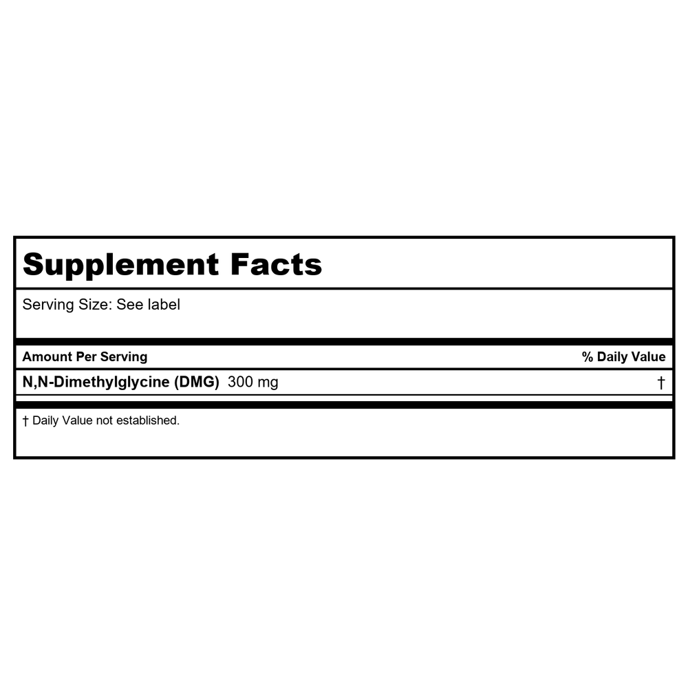 Davinci Gluconic DMG Liquid 300 mg 2oz - Supplement Facts panel