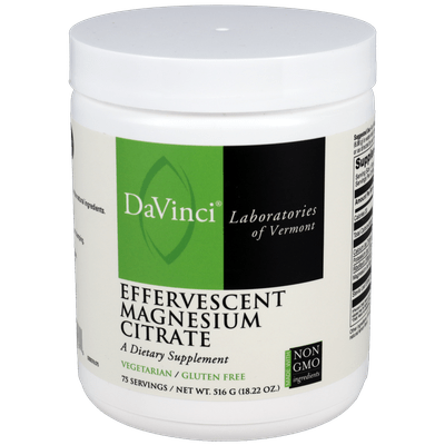 Davinci Effervescent Magnesium Citrate 516 Grams 75 Servings - Supplement Facts panel