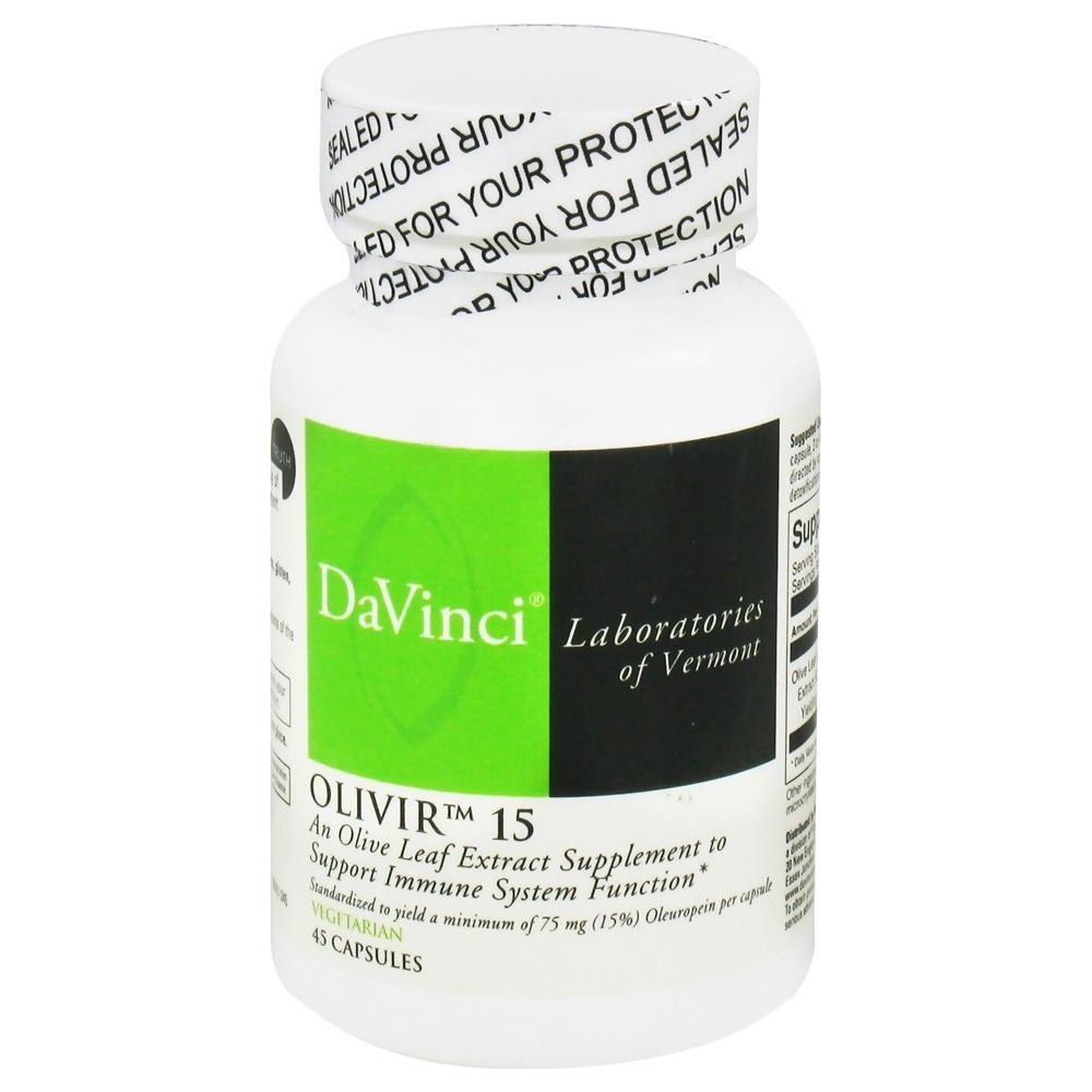 Davinci Olivir 15 45 Capsules - Supplement Facts panel