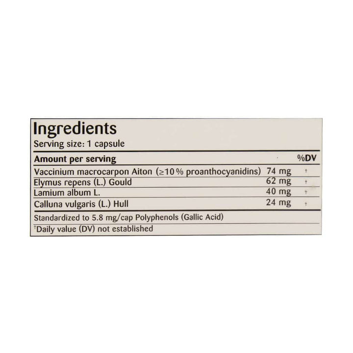 Activa Well Being Serenity 30 Capsules - Supplement Facts / Ingredients panel