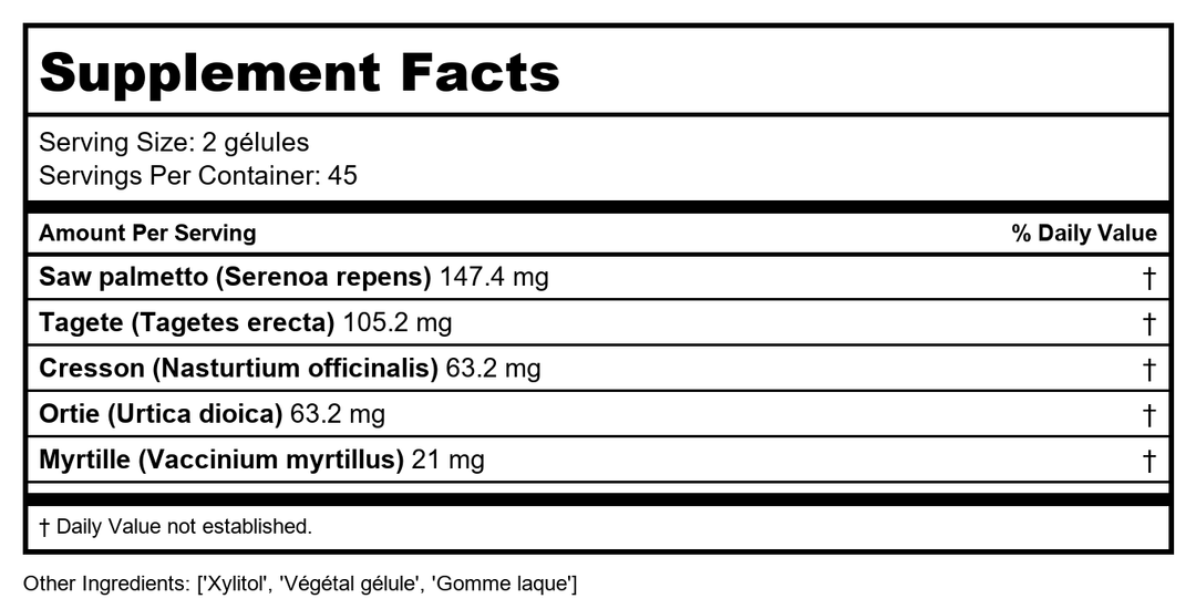 Activa Well Being Hair - Supplement Facts panel