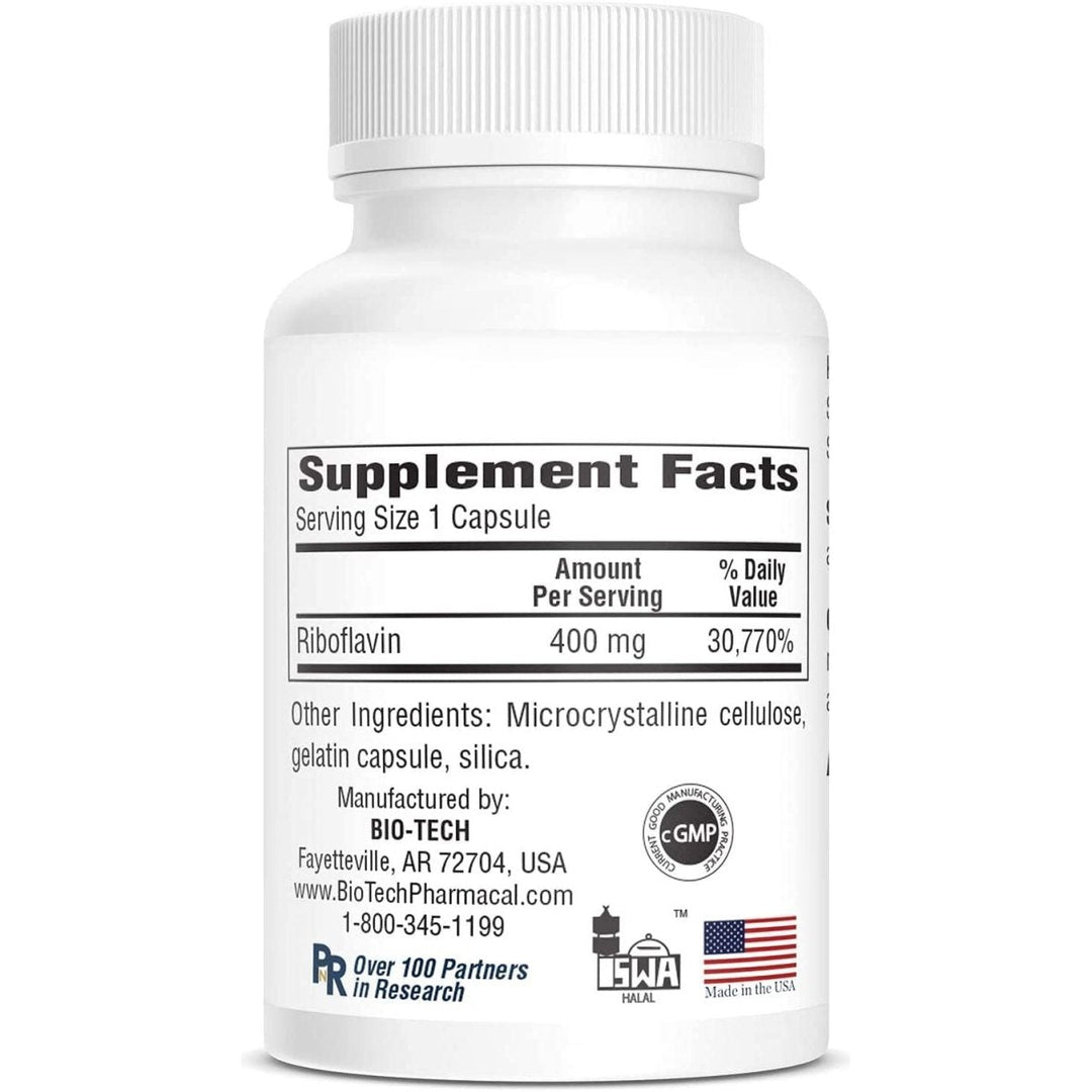 BioTech B2-400 100 Capsules - Supplement Facts panel