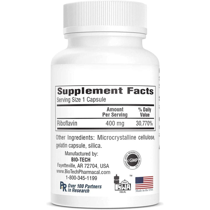 BioTech B2-400 100 Capsules - Supplement Facts panel