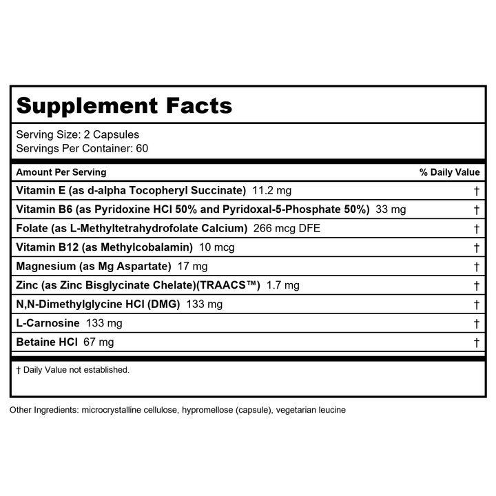 Davinci Behavior Balance-DMG 120 capsules - Supplement Facts panel