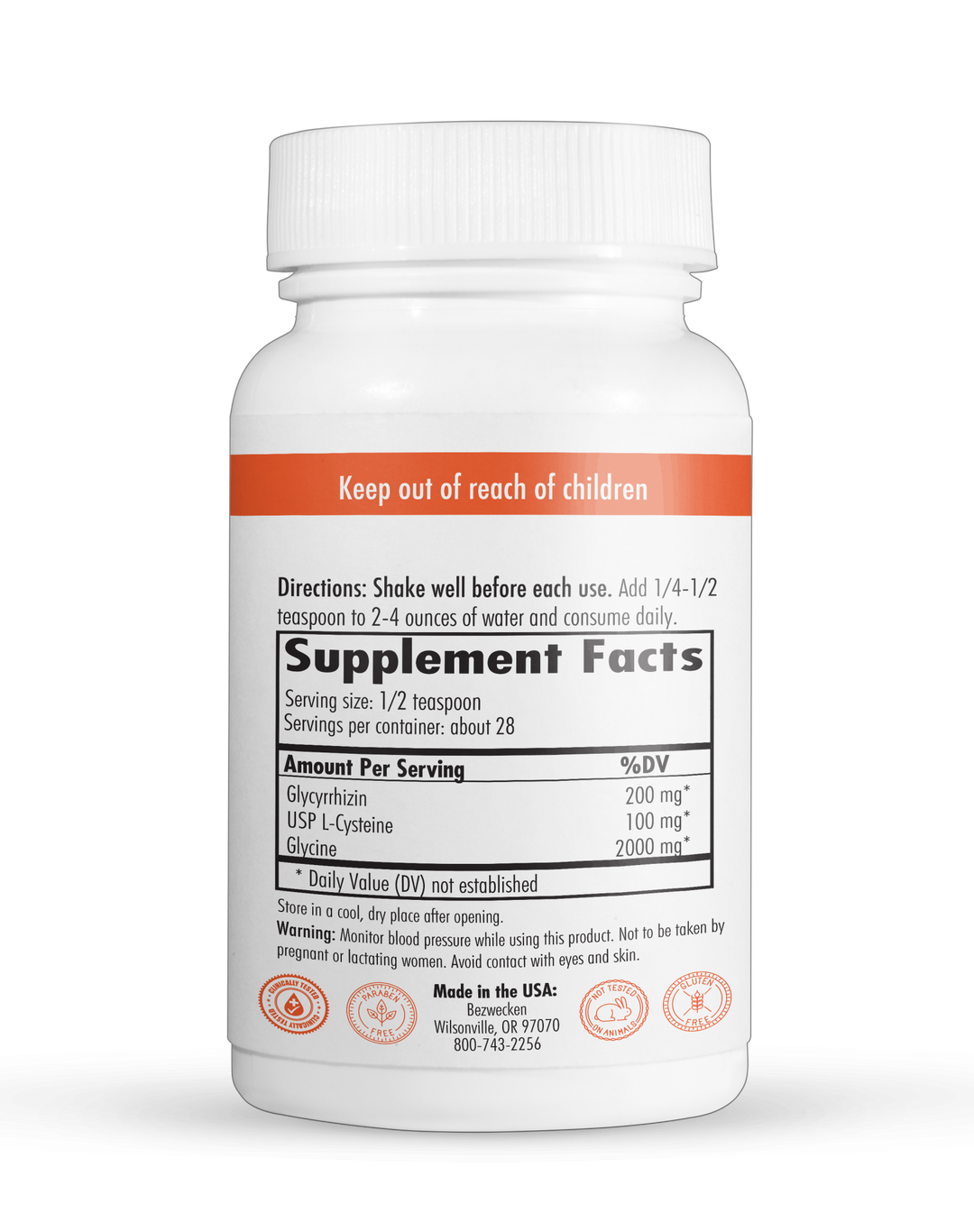 Bezwecken Products - Supplement Facts panel
