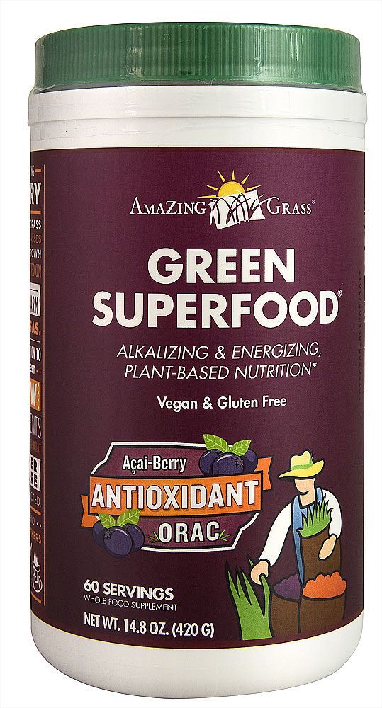 Amazing Grass Green Superfood Antioxidant Sweet Berry 60 Servings 420g - Supplement Facts panel