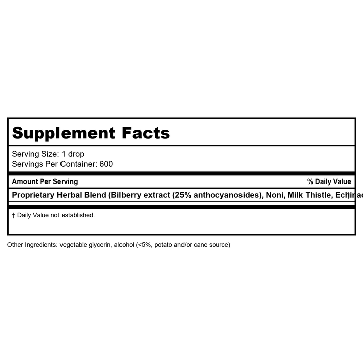 Bio-Botanical Research Biocidin Broad Spectrum Remove Liquid Formula 1oz - Supplement Facts panel
