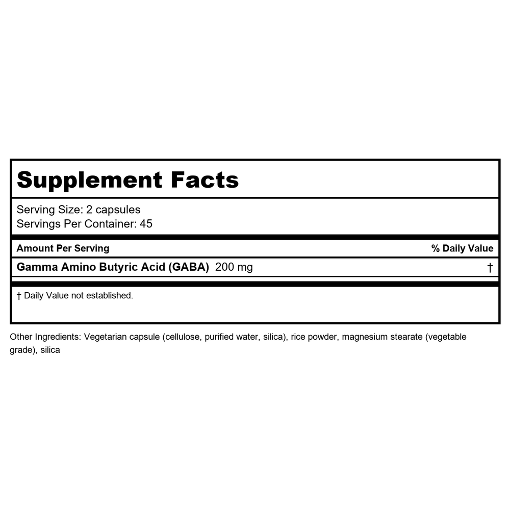BioClinic Naturals GABA-Pro Calming Effect 90 Chewable Tablets - Supplement Facts panel