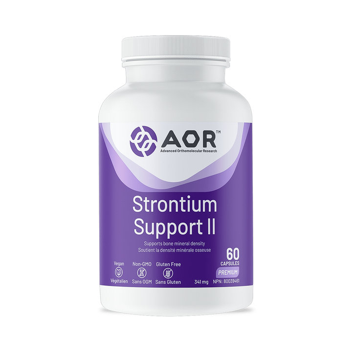 AOR Strontium Support II 60 Vcaps - 2 Pack - Supplement Facts panel