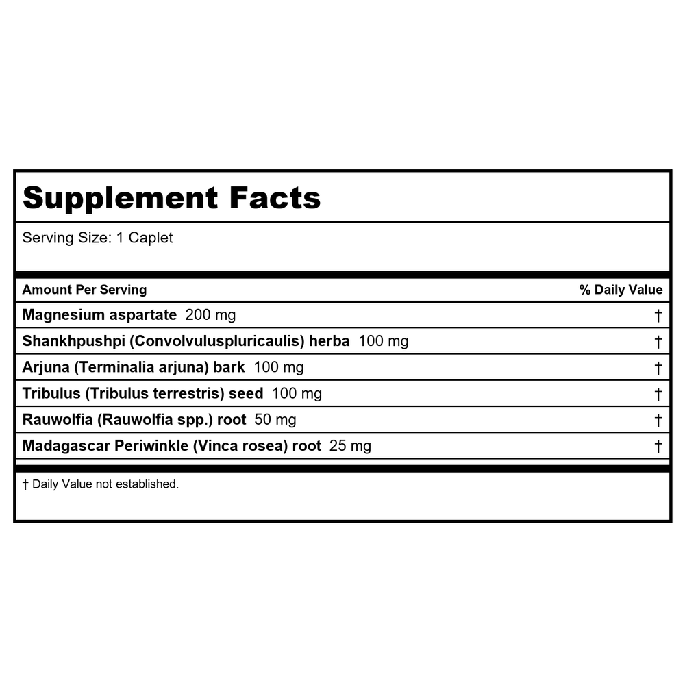 Ayush Herbs Carditone 60 Capsules - 2 Pack - Supplement Facts panel