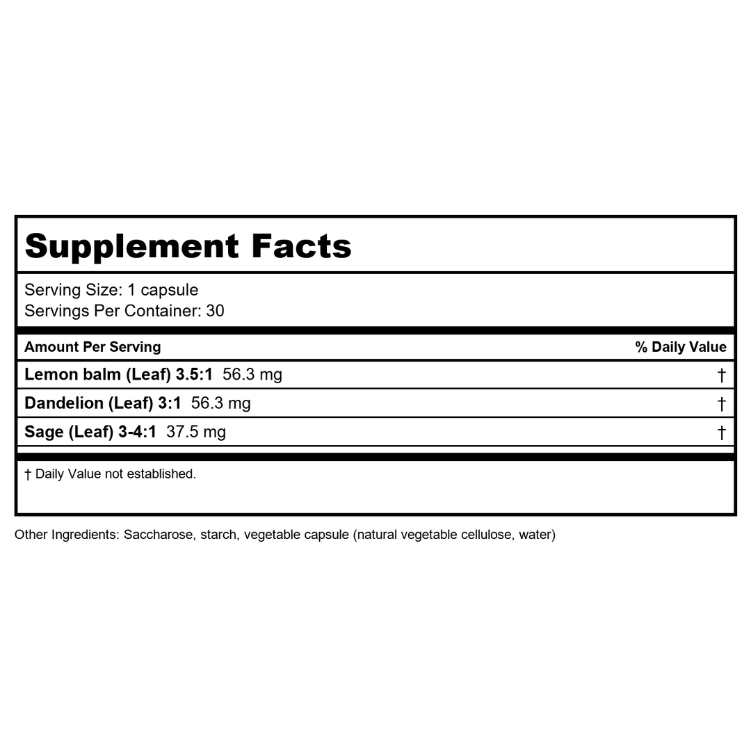Activa Well Being Digestion 30 Capsules - Supplement Facts panel