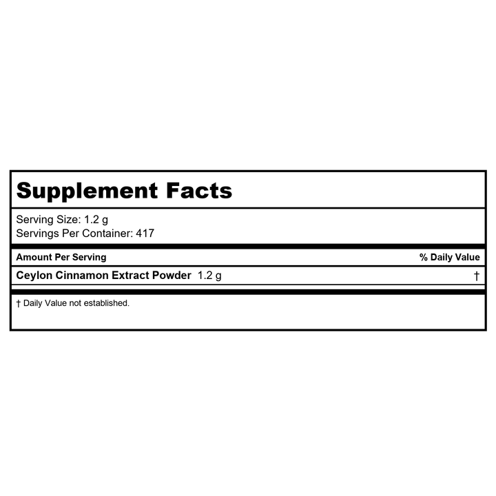 AETOS Cinnamon Bark 0.5oz - 2 Pack - Supplement Facts panel