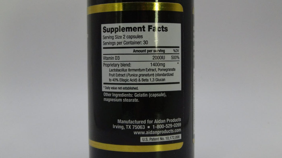Aidan Stem Kine - 120 Capsules - 2 Pack - Supplement Facts panel