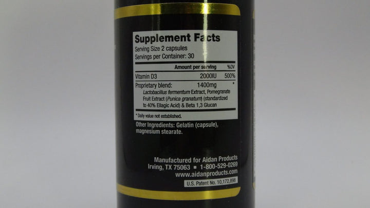 Aidan Stem Kine - 120 Capsules - 2 Pack - Supplement Facts panel