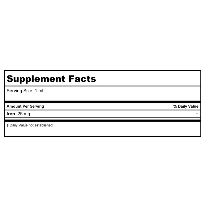 Lasante Iron Drops - Supplement Facts panel
