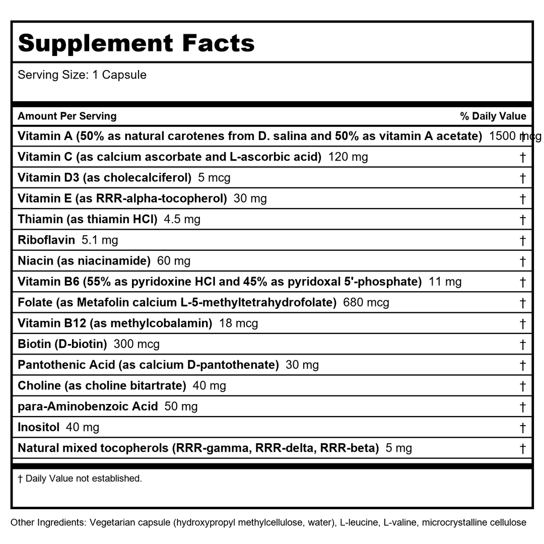 Klaire Labs - Supplement Facts panel