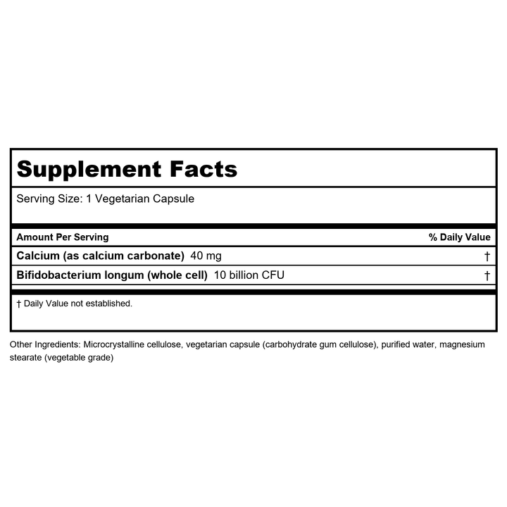 Bioclinic Naturals Probiotic-Pro Bb536 60 Vcaps - Supplement Facts panel