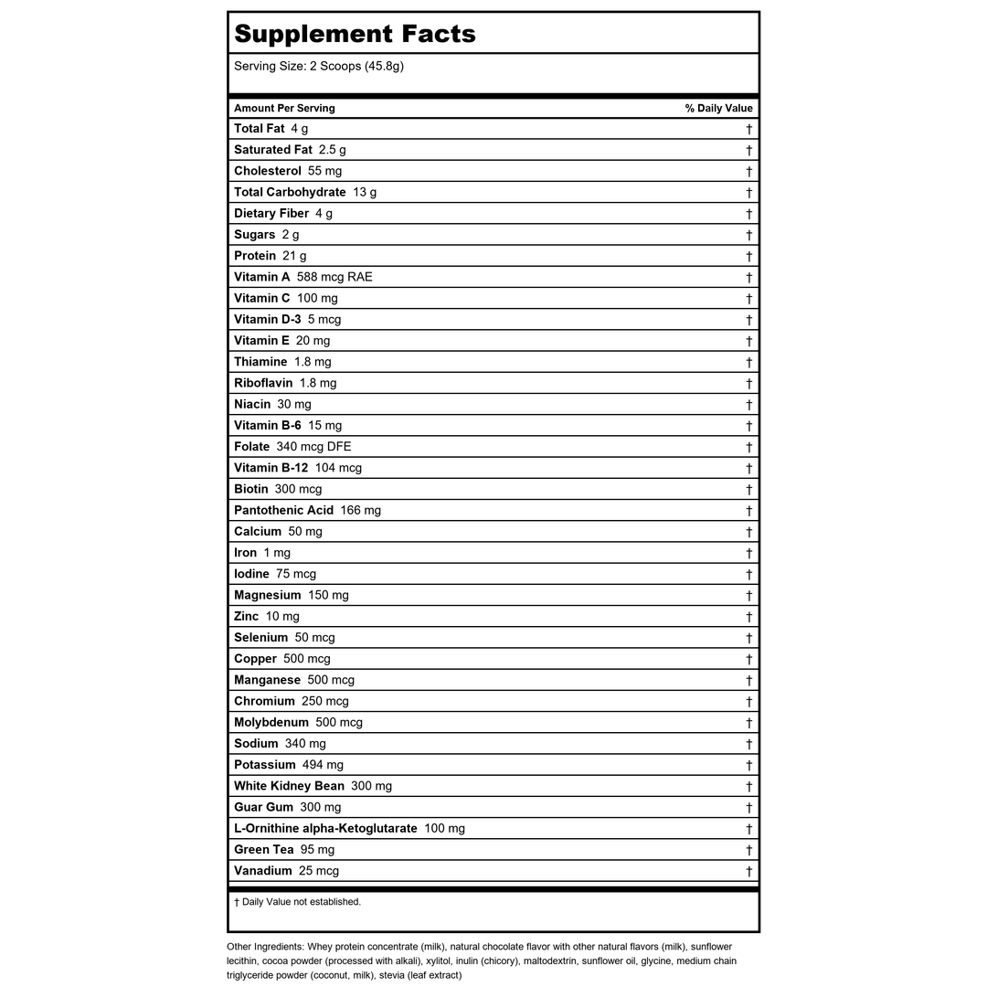 Nutra BioGenesis UltraLean Chocolate 1.6 Lb - Supplement Facts panel